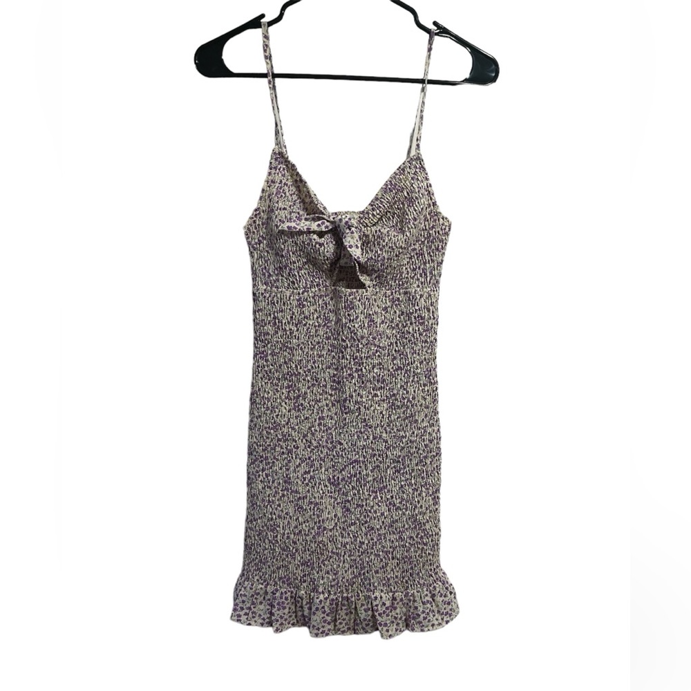 Timing Arielle Smock Floral Purple Mini Dress - Picture 7 of 8